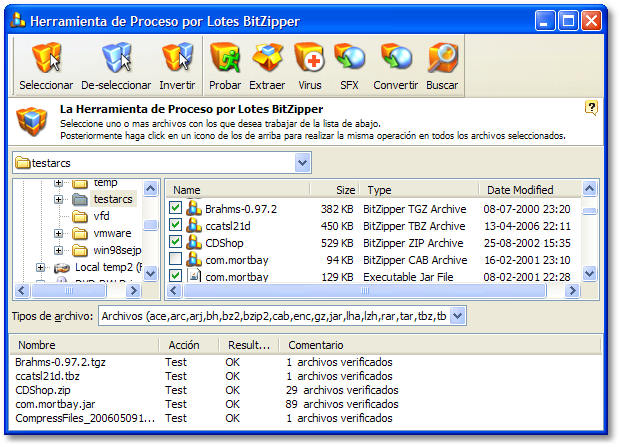 BitZipper main screen